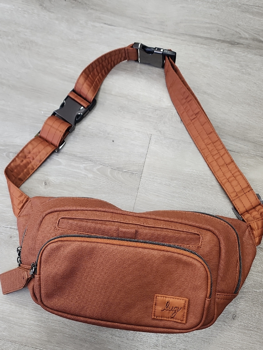 lug Sling Belt Bag in Rust Brown Fanny Belt Bag